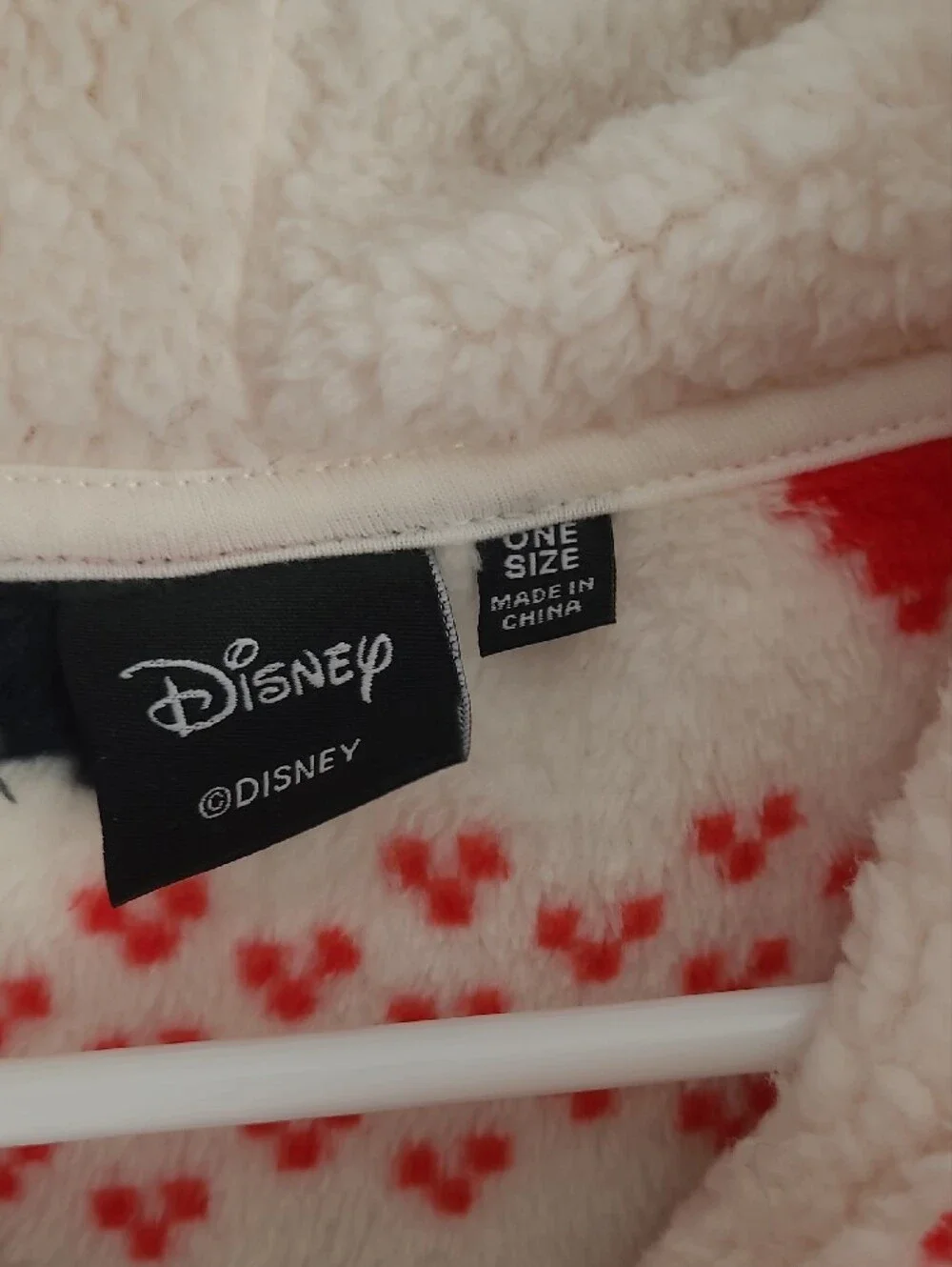 Disney Hooded Plush Lounge Blanket w/ Red&Black Heart and Mickey & Minnie Print